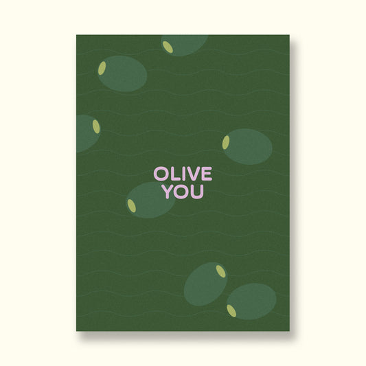 "Olive You" Postkarte