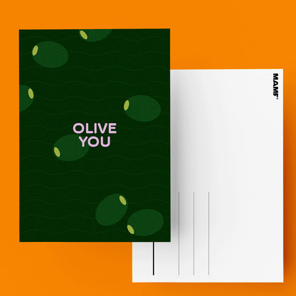 "Olive You" Postkarte