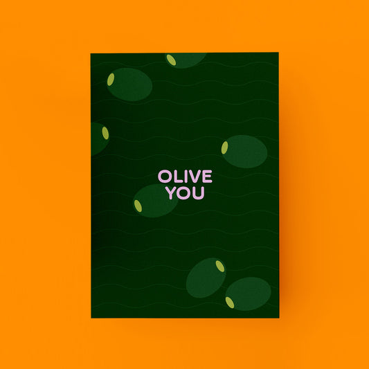 "Olive You" Postkarte