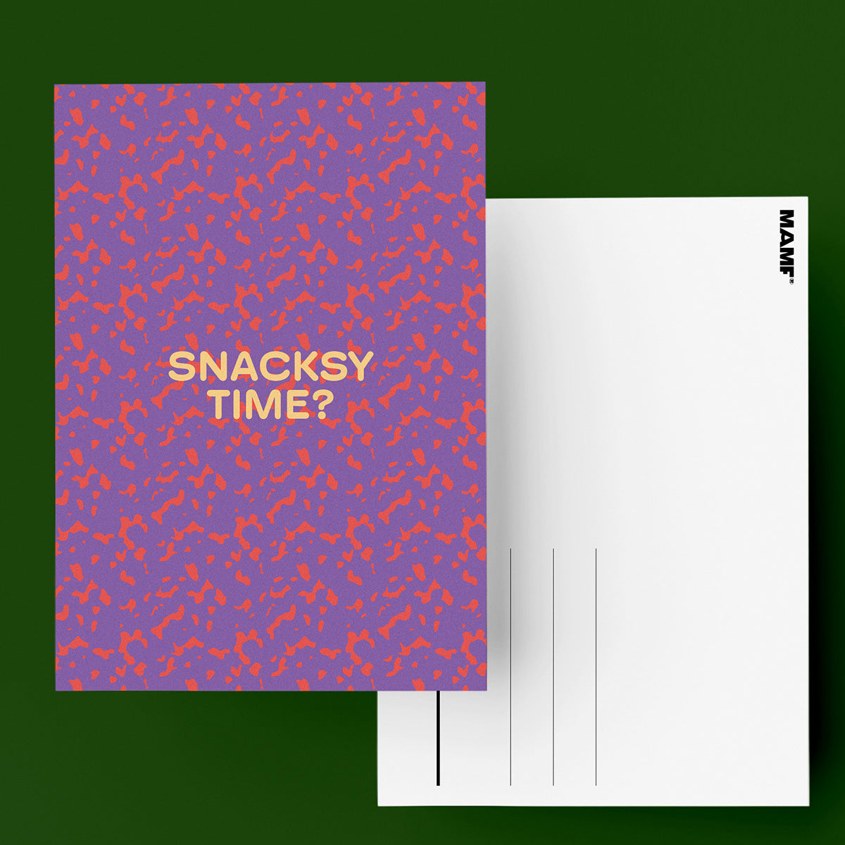 "Snacksy Time?" Postkarte
